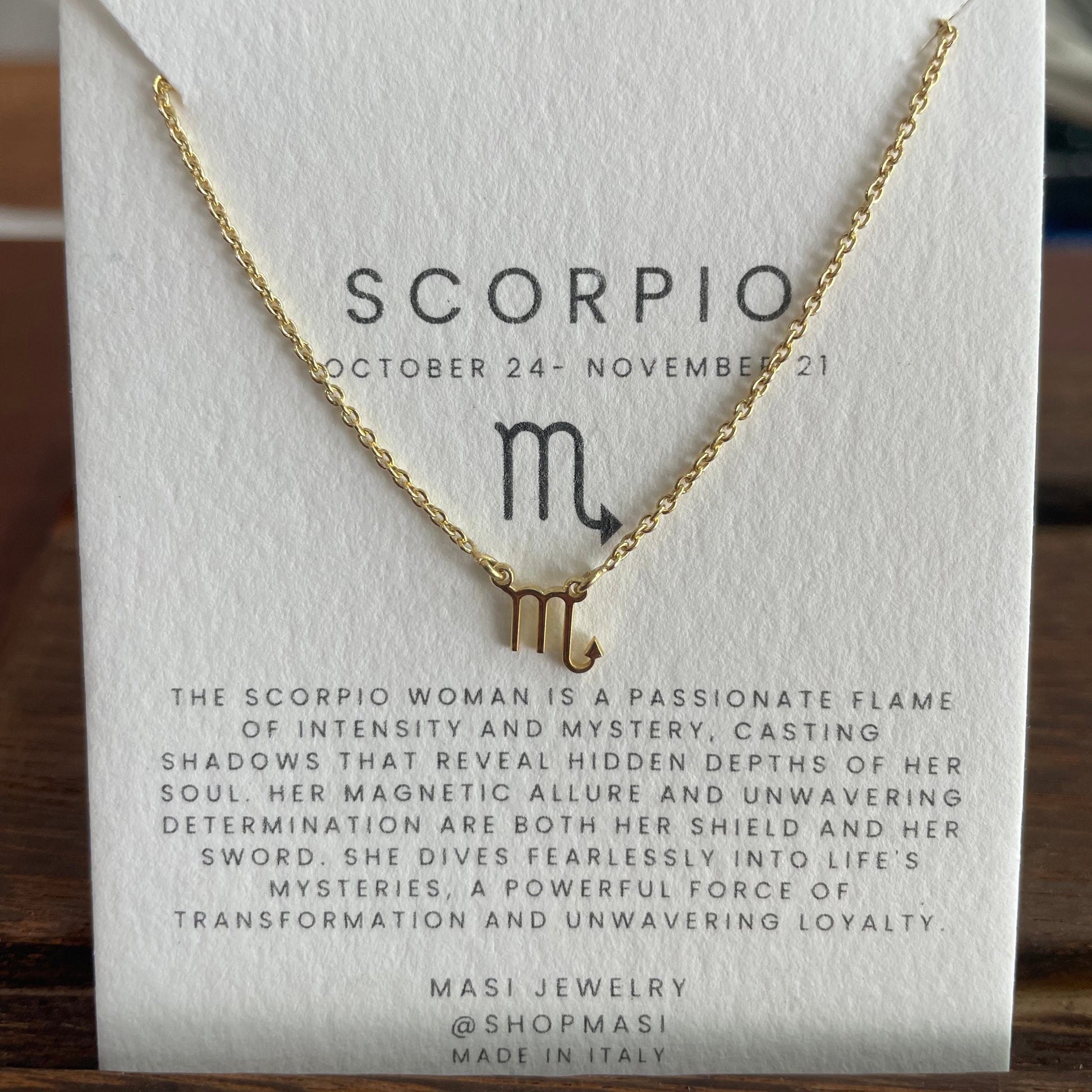 ZODIAC-Necklace-Masi Jewelry-Scorpio-Masi Jewelry