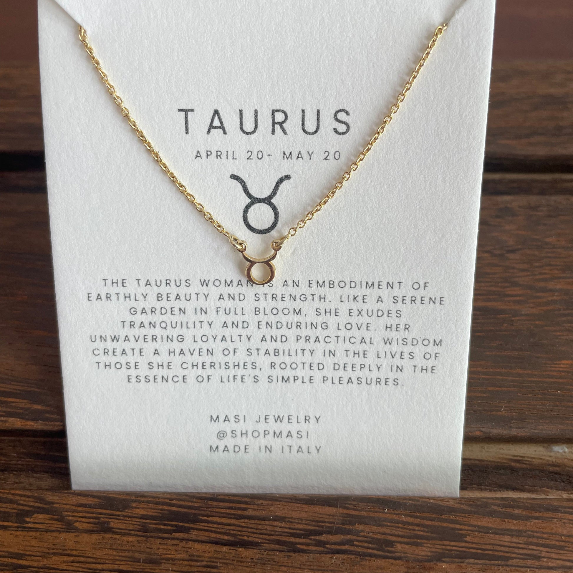 ZODIAC-Necklace-Masi Jewelry-Taurus-Masi Jewelry