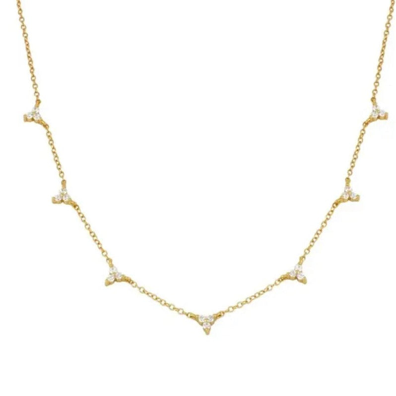 TRI STUD NECKLACE-Masi Jewelry-Gold-Masi Jewelry