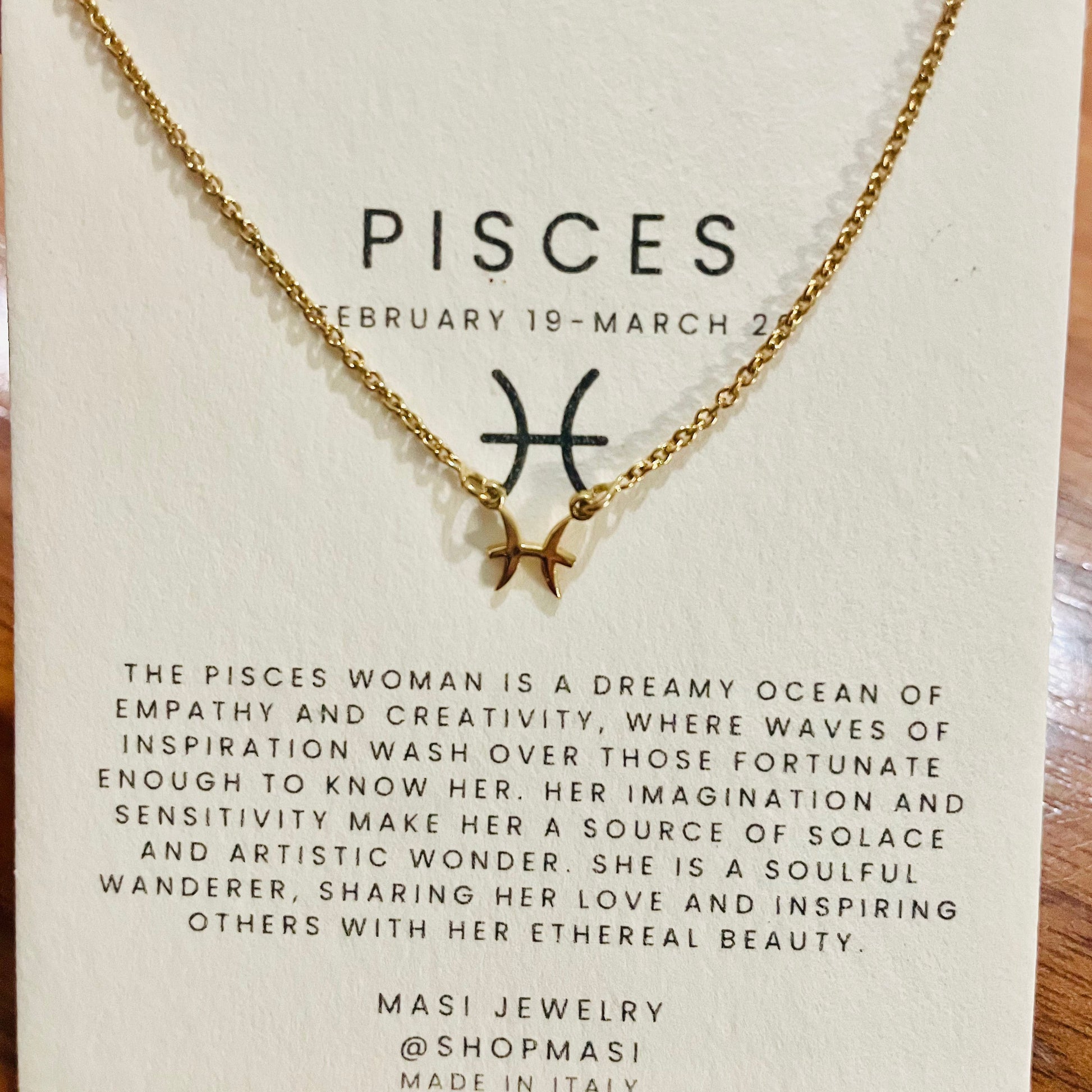 ZODIAC-Necklace-Masi Jewelry-Pisces-Masi Jewelry