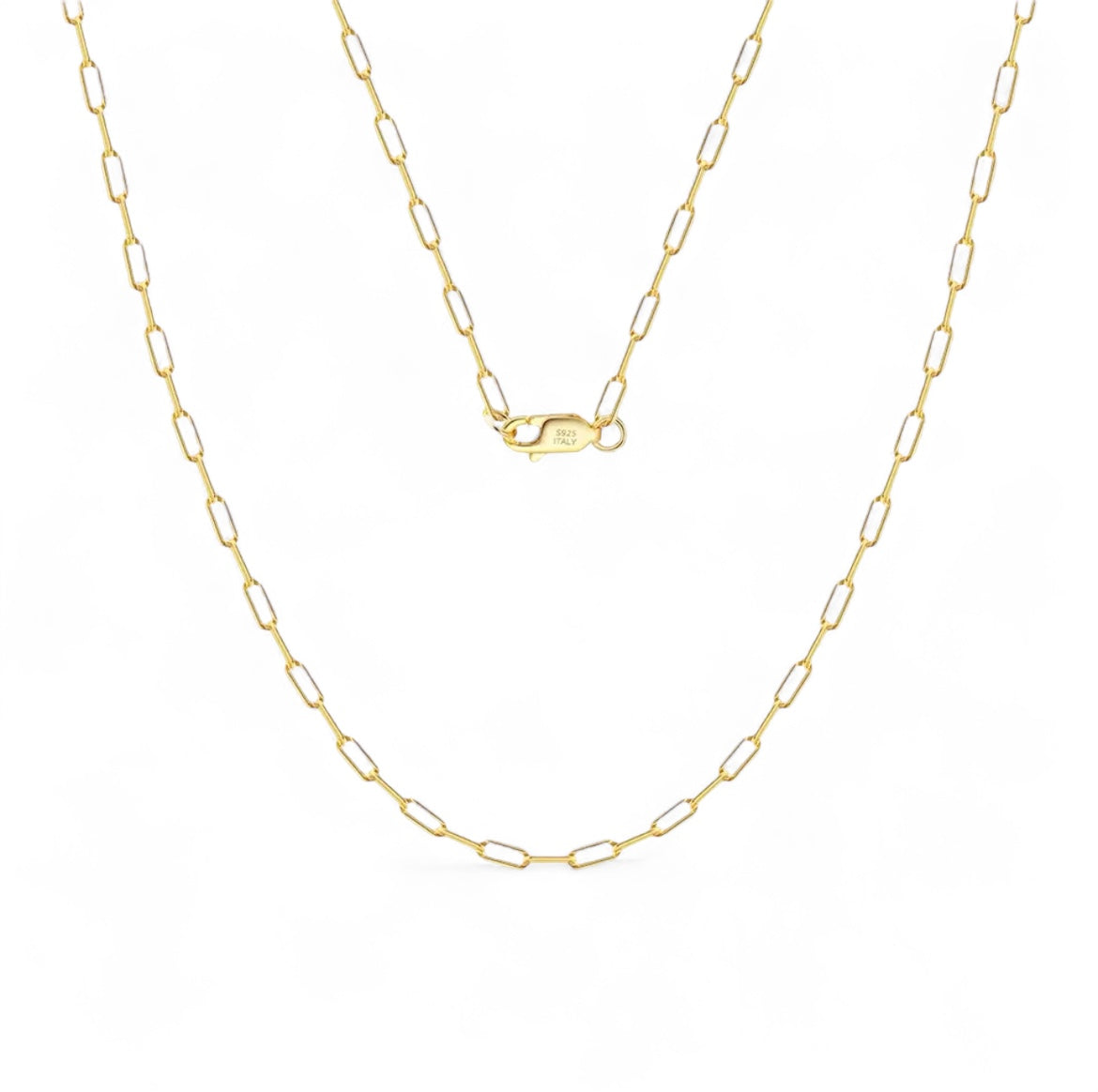 PAPERCLIP BABY-necklace-Masi Jewelry-16”-Gold-Masi Jewelry