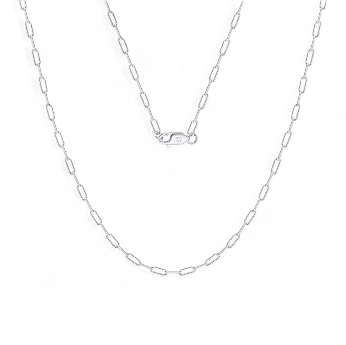 PAPERCLIP BABY-necklace-Masi Jewelry-16”-Silver-Masi Jewelry