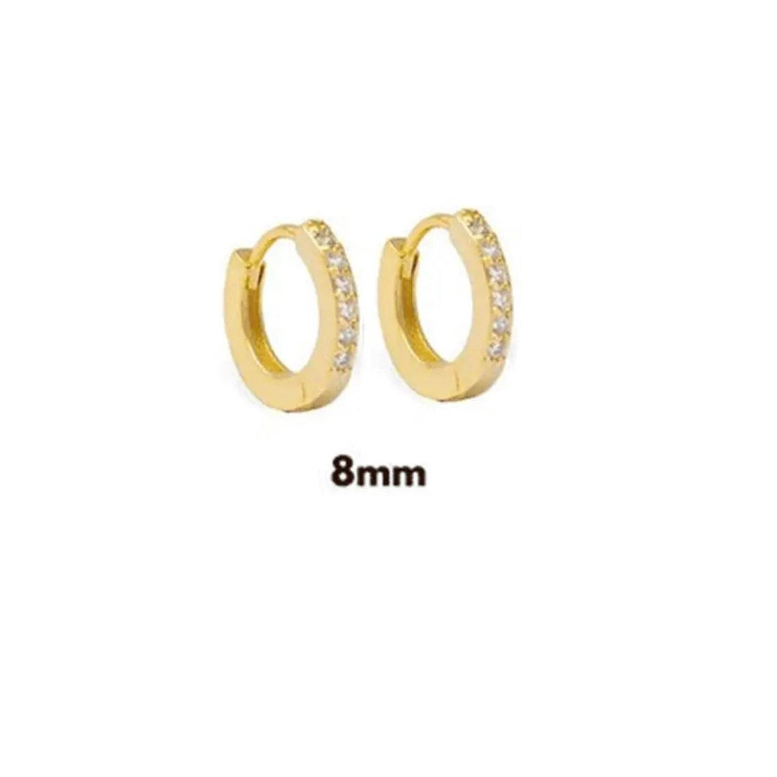 INDY HUGGZ-earring-Masi Jewelry-8mm-Gold-Masi Jewelry